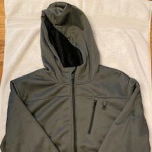 Spyder Men's Soft Shell Hoodie Polar Jacket Grey Size XL